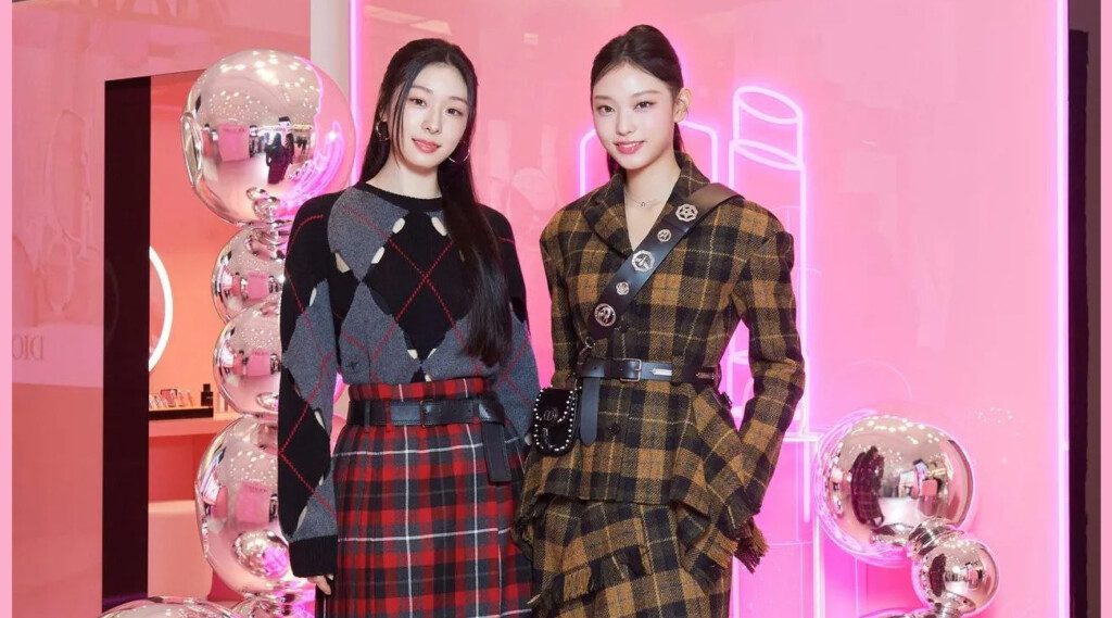 NewJeans member Haerin and Olympic figure skating champion Kim Yuna recently captured the spotlight at the Dior Lip Glow Pop-up store event at Shinsegae Gangnam. The two celebrities, both Dior brand ambassadors, made a stunning appearance together on January 21, 2025