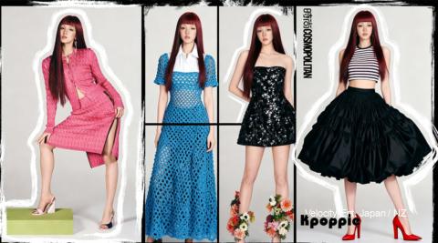 Rising K-pop idol in 2026 couture editorial blending Seoul streetwear and Paris runway trends.