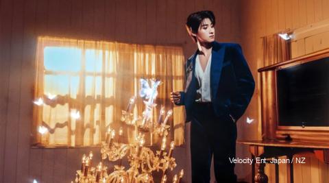 TEN NCT WayV and Blue Pongtiwat main concept photo for You Give Me Butterflies single, dreamy butterflies romance theme.